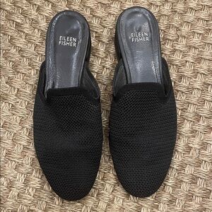 Eileen Fisher Black Knit Betsy Mule